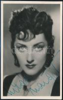 1943 Lukács Margit (1914-2002) színésznő sajt kézzel megírt és első oldalon saját kézzel aláírt fotólapja, szép állapotban