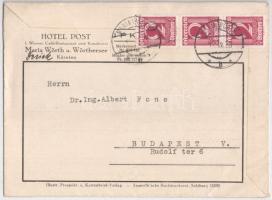 1928 Maria Wörth am Wörthersee, Hotel Post I. Wiener Café-Restaurant und Konditorei / folding advert...