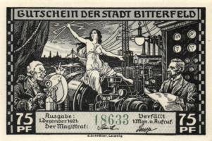 Német Birodalom/Weimari Köztársaság/Bitterfeld 1921. 75Pf (6x) 6klf darab, teljes sor T:I