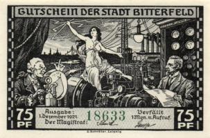 Német Birodalom/Weimari Köztársaság/Bitterfeld 1921. 75Pf (6x) 6klf darab, teljes sor T:I