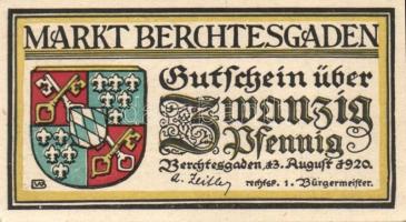 Német Birodalom/Weimari Köztársaság/Berchtesgaden 1920. 10Pf + 20Pf (2x) + 50Pf + 1M összesen 5klf d...