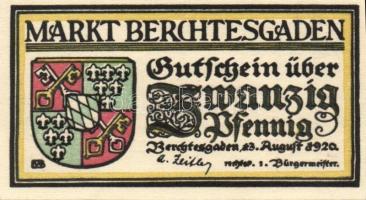 Német Birodalom/Weimari Köztársaság/Berchtesgaden 1920. 10Pf + 20Pf (2x) + 50Pf + 1M összesen 5klf d...