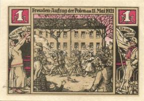 Német Birodalom/Weimari Köztársaság/Bielschowitz 1921. 25Pf + 50Pf + 1M + 2M összesen 4klf darab, te...