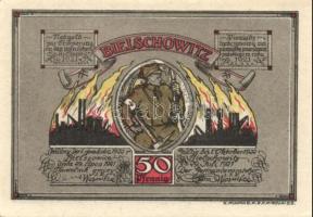 Német Birodalom/Weimari Köztársaság/Bielschowitz 1921. 25Pf + 50Pf + 1M + 2M összesen 4klf darab, te...