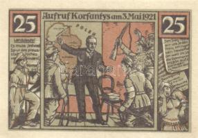 Német Birodalom/Weimari Köztársaság/Bielschowitz 1921. 25Pf + 50Pf + 1M + 2M összesen 4klf darab, te...