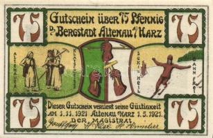 Német Birodalom/Weimari Köztársaság/Altenau 1921. 75Pf (6x) összesen 6klf darab, teljes sor T:I