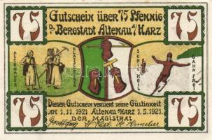 Német Birodalom/Weimari Köztársaság/Altenau 1921. 75Pf (6x) összesen 6klf darab, teljes sor T:I