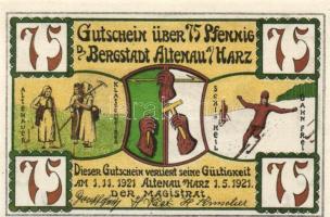 Német Birodalom/Weimari Köztársaság/Altenau 1921. 75Pf (6x) összesen 6klf darab, teljes sor T:I