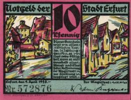 Német Birodalom/Weimari Köztársaság/Erfurt 1921. 10Pf + 20Pf + 25Pf + 50Pf + 75Pf összesen 5klf darab, teljes sor T:I