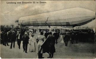 1909 Landung von Zeppelin III in Essen / German airship lands in Essen (EM)