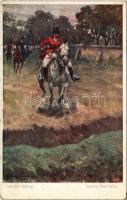 Vor dem Sprung / Horse riding. Wiener Kunst B.K.W.I. Nr. 1470. s: Ludwig Koch (EK)