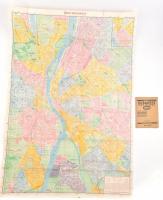 1941 Nagy Budapest térképe útmutatóval, kiadja: Aczél Testvérek, kis szakadásokkal, 98×65 cm