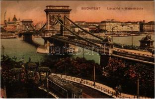 1914 Budapest, Lánchíd budai hídfő 3-as villamossal