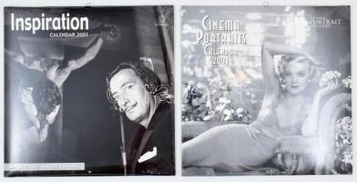 2001 2 db bontatlan fali naptár: A modern művészet mesterei (Dalí, Picasso, stb.) + Színészek (Marilyn Monroe, Audrey Hepburn, Chaplin, stb.)