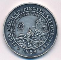 Bognár György (1944-) 1988. MÉE Nógrád megye - Nógrádi várak sorozat - Hollókő ezüstpatinázott bronz emlékérem (42mm) T:1- Adamo ST9