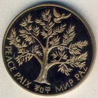 ENSZ 1975. "Béke" Ag 24,2g aranyozva T:PP