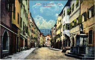 Brunico, Bruneck (Südtirol); Pustertal, Stadtgasse, Gasthaus / Val Pusteria / street, hotel