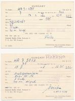 2 db MODERN magyar QSL, azaz rádióamatőr összeköttetést igazoló lap: Pannonia motor és magyar bor re...