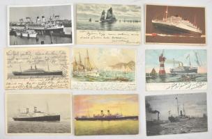 Kb. 366 db RÉGI és MODERN hajós motívum képeslap vegyes minőségben dobozban / Cca. 366 pre-1945 and modern ship motive postcards in a box, mixed quality