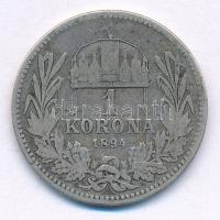 1894KB 1K Ag "Ferenc József" T:2-,3 patina 
Adamo K5