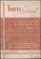 1961 Tiszta Szívvel folyóirat I. évf. 1. sz., induló szám, 1000 pld., kopottas, foltos borítóval, 16 p.