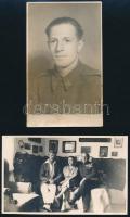cca 1932-1945 Katonaportrék, 5 db, 14×8,5 cm