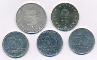 1947. 5Ft Ag "Kossuth" + 1994. 100Ft Cu-Ni-Zn + 2005-2006. 50Ft Cu-Ni (3xklf) emlékkiadáso...