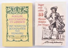 Horváth, Hilda: Magyar szecessziós ex librisek. Art nouveau bookplates from Hungary. Szerk.: Ch. J. Blase. Ford.: Charles Kiddle. Bp.-Békéscsaba,2016, Cellmed Invest Bt.-HMBBSI. Angol és magyar nyelven. Kiadói kartonált papírkötésben. Számozott (154./300) példány. +  33 magyar orvosi ex libris. 200/81. számozott példány. Bp.-Békéscsaba, 2015, Cellmed Invest Bt. Kiadói kartonált kötés, jó állapotban.