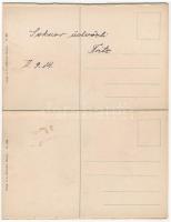 1914 Bremen, Weserbrücke, Blumenschule / bridge, flower school, windmill. 2-tiled folding card (b)