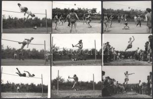 cca 1960-1970 Sportversenyeken készült felvételek, 15 db fotó, hátoldalukon ragasztás nyomai, 14x9 cm körül
