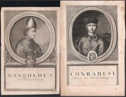 Johann Salver (cca 1670-1738): 5 db német nemeseket, bárókat, hercegeket ábrázoló rézmetszet, XVIII....