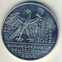 NSZK 2000D 10M Ag "10 éves a Német Egység" T:1