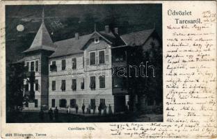 1902 Tarcsa, Tatzmannsdorf; Carolinen Villa am Nacht. Hönigmann 4521. / Villa este / villa at night (EB)