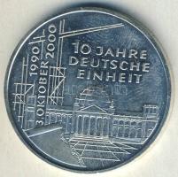 NSZK 2000D 10M Ag "10 éves a Német Egység" T:1