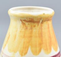 Fischer mázas kerámia váza. Kézzel festett, jelzett, kopásokkal. 29 cm