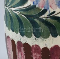 Fischer mázas kerámia váza. Kézzel festett, jelzett, kopásokkal. 29 cm