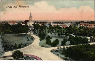 1912 Féltorony, Halbturn; Platz, Kirche. G. Steiner / tér, templom / square, church