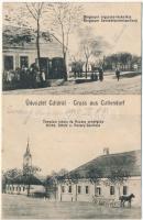 Lajtakáta, Gata, Gattendorf; Ringbauer vegyeskereskedése, üzlet, templom, iskola, Kozary vendéglője / Gemischtwarenhandlung, Gasthaus, Kirche, Schule / shop, restaurant and hotel, church, school