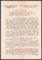 1945 Bp., a Magyar Iparügyi Miniszter utasítása a Vörös Hadsereg és a jóvátételi számla terhére történő szállításokról, Bán Antal iparügyi miniszter aláírásával és pecsétjével, kétnyelvű, 4 p. Korabeli, hiteles másolat.