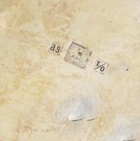 WMF szecessziós/art noveau-s alpakka ládika,"Jankának" felirattal, jelzett, kopott, kopott...