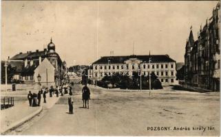 1910 Pozsony, Pressburg, Bratislava; András király tér, Hidász laktanya / Franz Joseph I. Pioneer Kaserne / square, military barracks