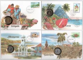 12db-os érmés boríték tétel a Nemzetközösség államaiból, mind különféle és német nyelvű tájékoztatóv...