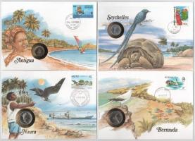 12db-os érmés boríték tétel a Nemzetközösség államaiból, mind különféle és német nyelvű tájékoztatóv...