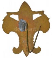 1933. "Jamboree" zöld-fehér zománcozott cserkész kitűző cserélt tűvel (36x32mm) T:1- kis z...