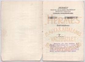 Budapest 1938-1940. "Hermes Magyar Általános Váltóüzlet Részvénytársaság" 3db betétkönyve ...
