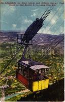 1918 Bolzano, Bozen (Südtirol); Die Schwebebahn von Bozen nach Kohlern. Gebaut von Adolf Bleichert & Co. / cable railway to Colle, cable car (EK)