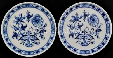 Meisseni porcelán kékfestéses tányérok 2 db d: 13 cm