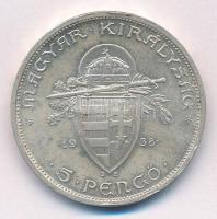 1938. 5P Ag "Szent István" T:1-,2 Adamo P8.1