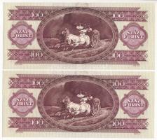 1992. 100Ft (2x) sorszámkövetők "B 237 153981 - B 237 153982" T:II 
Adamo F37