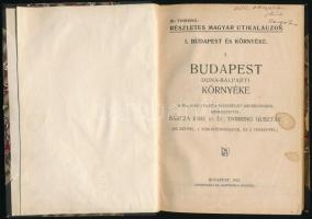 Budapest Duna-balparti környéke. (65 képpel, 1 várostervrajzzal, és 2 térképpel.) Részletes magyar utikalauzok. I. köt. Budapest és Környéke 3. füz. Szerk.: Barcza Imre, Thirring Gusztáv. Bp., 1923, Turistaság és Alpinizmus, 4+204 p.+1 t. Átkötött félvászon-kötés, kissé kopott borítóval, kissé foltos címlappal, két térkép hiányzik.